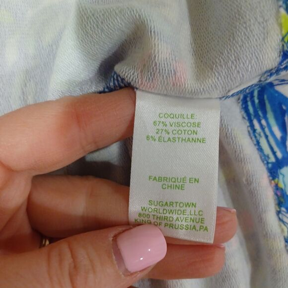 Lilly Pulitzer Tammy UPF 50+ Brilliant Ceviche Blue T-Shirt Dress S Resort Vacay - Picture 7 of 7